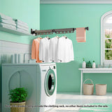 NNEAGS 2X 93.2cm Wall-Mounted Clothing Dry Rack Retractable Space-Saving Foldable Hanger