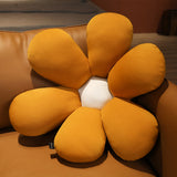 NNEAGS Coffee Daisy Flower Shape Cushion Soft Leaning Bedside Pad Floor Plush Pillow Home Decor