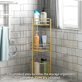 NNEAGS 2X 3 Tier Bathroom Freestanding Storage Shelf Multifunctional Display Rack Organiser with Basket