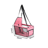 NNEAGS Waterproof Pet Booster Car Seat Breathable Mesh Safety Travel Portable Dog Carrier Bag Pink