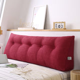 NNEAGS 2X 180cm Rose Red Triangular Wedge Bed Pillow Headboard Backrest Bedside Tatami Cushion Home Decor