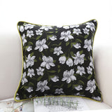 NNEAGS 45cm Subtle Foliage Green Pillow Subtle Orchid Blossom Square Throw Pillow