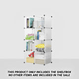 NNEAGS 8-Cube Transparent Shelf Box Portable Cubby DIY Storage Shelves Modular Closet Organiser