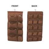 NNEAGS 2X Coffee Double Sided Hanging Storage Bag Underwear Bra Socks Mesh Pocket Hanger Home Organiser
