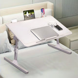 NNEAGS 2X 70X45cm White Small Laptop Bed Portable Foldable Study Table Adjustable