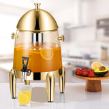 NNEAGS Stainless Steel 12L Beverage Dispenser Hot and Cold Juice Water Tea Chafer Urn Buffet Drink Container Jug with Gold Accents