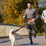 NNEAGS Orange Adjustable Hands-Free Pet Leash Bag Dog Lead Walking Running Jogging Pet Essentials