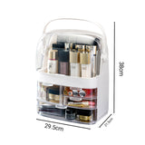 NNEAGS 2X 3 Tier White Countertop Makeup Cosmetic Storage Organiser Skincare Holder Jewelry Storage Box with Handle