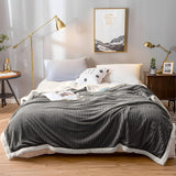 NNEAGS 2X Grey Throw Blanket Warm Cozy Double Sided Thick Flannel Coverlet Fleece Bed Sofa Comforter