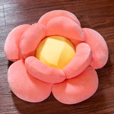 NNEAGS Red Double Flower Shape Cushion Soft Bedside Floor Plush Pillow Home Decor