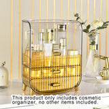 NNEAGS 2X 3 Tier Golden Yellow Multifunctional Countertop Cosmetic Storage Makeup Perfume Skincare Display Stand Shelf Drawer Type Organiser