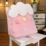 NNEAGS Pink Cute Rain Cloud Cushion Soft Leaning Lumbar Wedge Pillow Bedside Plush Home Decor