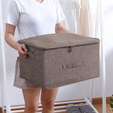 NNEAGS Coffee Large Portable Double Zipper Storage Box Moisture Proof Clothes Basket Foldable Home Organiser