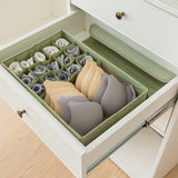 NNEAGS 2X Green Flip Top Underwear Storage Box Foldable Wardrobe Partition Drawer Home Organiser