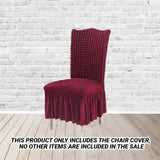 NNEAGS Burgundy Chair Cover Seat Protector with Ruffle Skirt Stretch Slipcover Wedding Party Home Decor