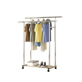 NNEAGS 2X 120cm Stainless Steel Floor-Standing Clothes Rack - Durable and Space-Saving Laundry Organizer
