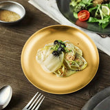 NNEAGS 17cm Premium Gold Grilling Plate - Durable, Heat-Resistant, Perfect for BBQs and Outdoor Cooking Kitchen Essential