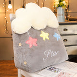 NNEAGS 2X Grey Cute Cloud Cushion Soft Leaning Lumbar Wedge Pillow Bedside Plush Home Decor