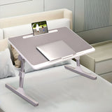 NNEAGS 60X40cm Grey Small Laptop Bed Portable Foldable Study Table Adjustable