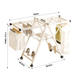 NNEAGS 2X 160cm Portable Wing Shape Clothes Drying Rack Foldable Space-Saving Laundry Holder