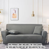 NNEAGS 2-Seater Grey Sofa Cover Couch Protector High Stretch Lounge Slipcover Home Decor