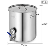 NNEAGS Stainless Steel Brewery Pot 130L With Beer Valve 55*55cm