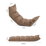 NNEAGS 4X Foldable Tatami Floor Sofa Bed Meditation Lounge Chair Recliner Lazy Couch Khaki