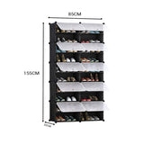 NNEAGS 10 Tier 2 Column Shoe Rack Organizer Sneaker Footwear Storage Stackable Stand Cabinet Portable Wardrobe with Cover