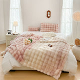 NNEAGS 2X 200cm Light Pink Fur Fuzzy Super Soft and Cozy Fluffy Throw Blanket