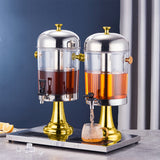 NNEAGS 16L Dual Stainless Steel Dispenser Beverage Juicer Transparent Commercial Drink Container Jug