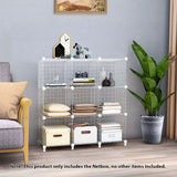NNEAGS White Portable 9-Cube 3 Column Storage Organiser Foldable DIY Modular Grid Space Saving Shelf