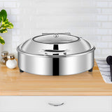 NNEAGS 2X Stainless Steel Round Chafing Dish Tray Buffet Cater Food Warmer Chafer with Top Lid