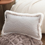 NNEAGS 30cm  Wabi-sabi Cushion Herringbone Lumbar Throw  Pillow