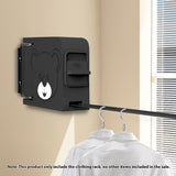 NNEAGS 2X 160mm Wall-Mounted Clothes Line Dry Rack Retractable Space-Saving Foldable Hanger Black