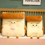NNEAGS 2X Smiley Face Toast Bread Wedge Cushion Stuffed Plush Cartoon Back Support Pillow Home Decor