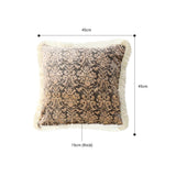 NNEAGS 2X 45cm Wabi-sabi Floral Cover & Vintage Dark Floral Tassel Square Throw Pillow