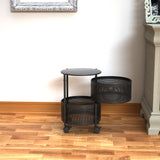 NNEAGS 2X 2 Tier Steel Round Rotating Kitchen Cart Multi-Functional Shelves Portable Storage Organizer with Wheels