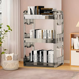 NNEAGS 2X 38x24cm Clear 3 Tier Bookshelf & Cosmetic Storage Organizer Trolley Rack