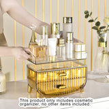 NNEAGS 2X 3 Tier Golden Yellow Multifunctional Countertop Cosmetic Storage Makeup Skincare Holder Jewelry Cabinet Bathroom Desk Drawer Vanity Organiser