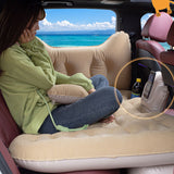 NNEAGS Beige Honeycomb Inflatable Car Mattress Portable Camping Air Bed Travel Sleeping Kit Essentials