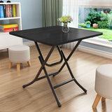 NNEAGS Black Dining Table Portable Square Surface Space Saving Folding Desk with Lacquered Legs Home Decor