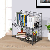 NNEAGS Black Portable 4-Cube 2 Column Storage Organiser Foldable DIY Modular Grid Space Saving Shelf