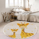 NNEAGS 120cm Cute Cartoon Animal Non-Slip Thick and Ultra-Soft Carpet Flannel Rug