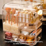 NNEAGS 2X Transparent Cosmetic Storage Box Clear Makeup Skincare Holder with Lid Drawers Waterproof  Dustproof Organiser with Pearls