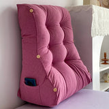 NNEAGS 2X 60cm Magenta Triangular Wedge Lumbar Pillow Headboard Backrest Sofa Bed Cushion Home Decor