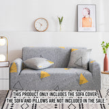 NNEAGS 4-Seater Geometric Print Sofa Cover Couch Protector High Stretch Lounge Slipcover Home Decor