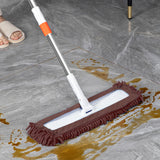 NNEAGS 80x12 Coffee Microfiber Flat Mop Floor Cleaning Pads Rotating Dust Remover