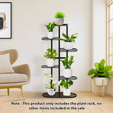 NNEAGS 2X 6 Tier 7 Pots Black Metal Plant Rack Flowerpot Storage Display Stand Holder Home Garden Decor