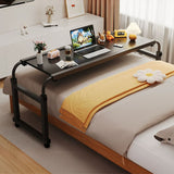 NNEAGS 120x45cm Black Cross Bed Movable Desk Table w/ Adjustble Length & Height