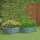 NNEAGS 2X 60cm Hexagon Shape Galvanised Raised Garden Bed Vegetable Herb Flower Outdoor Planter Box